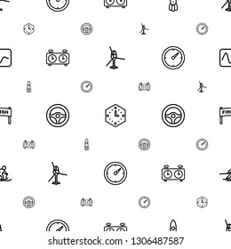speed icons pattern seamless white background. Included editable outline helicopter, wall clock, rocket, clock, steering wheel, finish, skiing icons. speed icons for web and mobile.