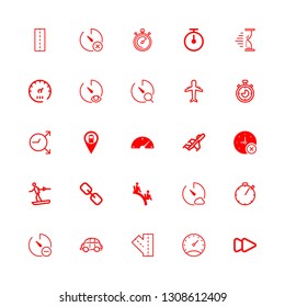 speed icons set with water ski, link and timer vector set