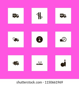 speed icons. skiing, hourglass, free delivery and ambulance vector icons set