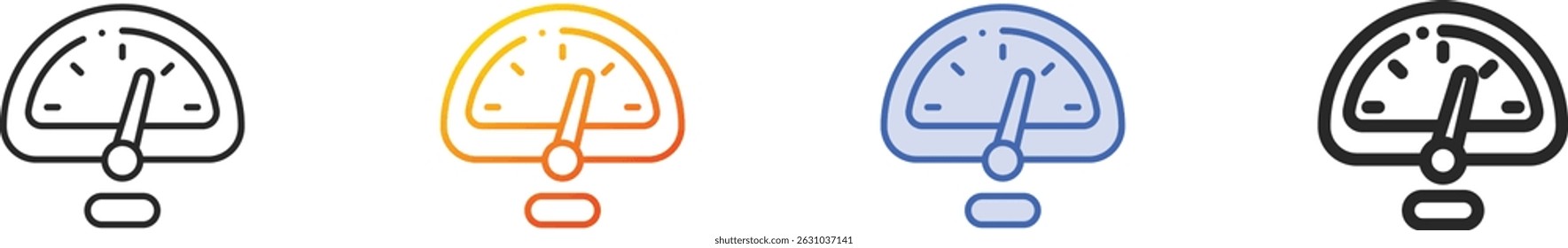 icono de velocidad. Diseño lineal delgado, degradado, trazo azul y estilo audaz aislado sobre fondo blanco