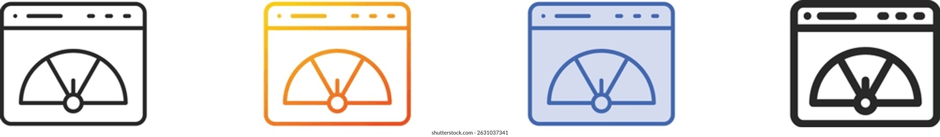 speed icon.Thin Linear, Gradient, Blue Stroke and bold Style Design Isolated On White Background