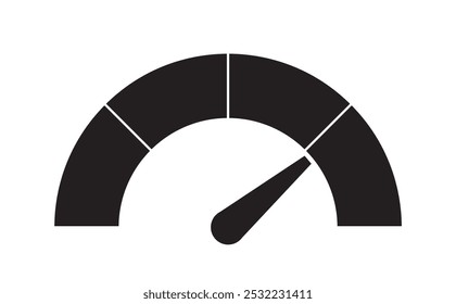 Sinal indicador de velocidade. Velocímetro e painel. Medição e controle. Automóvel e transporte. Elemento gráfico para site. Ilustração de vetor linear isolada no plano de fundo branco