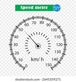 Speed indicator vector icon. Fast speed sign. Diagram Scale Meter or Rating Meter. PNG type.