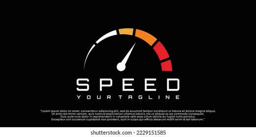 Speed indicator vector logo design Premium Vector