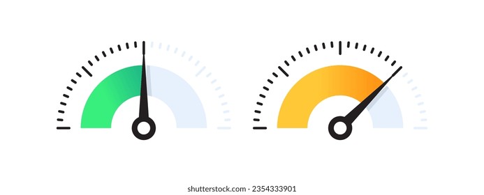 Indicadores de velocidad. Escala de indicadores de riesgo. Concepto de rendimiento. Indicador de marcado. Gráficos escalables para vectores