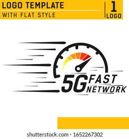 Speed internet 5g concept logo design template isolated on white background. 5g fast network vector illustration isolated on white background. Speedy in motion logo design. EPS file