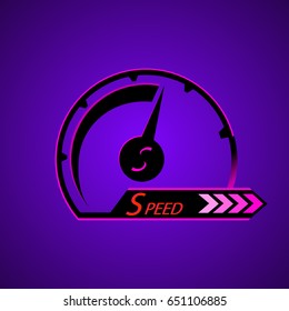 The speed of the Internet. Abstract symbol of speed, the design of the logo. Abstract speedometer.