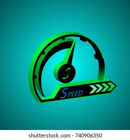 The speed of the Internet. Abstract symbol of speed logo design. Abstract the speedometer.