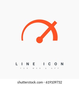 speed isolated minimal icon. power line vector icon for websites and mobile minimalistic flat design.