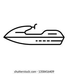 Speed jet ski icon. Outline speed jet ski vector icon for web design isolated on white background
