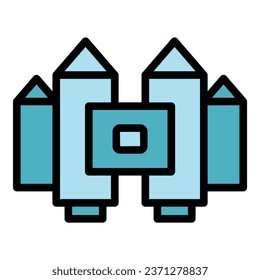 Speed jetpack icon outline vector. Work rocket. High success color flat