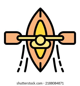 Speed kayak icon outline vector. Canoe boat. River adventure