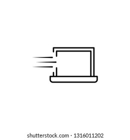 speed laptop icon. Element of speed for mobile concept and web apps illustration. Thin line icon for website design and development, app development. Premium icon
