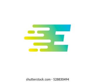 Speed Letter Initial E Logo Design Template