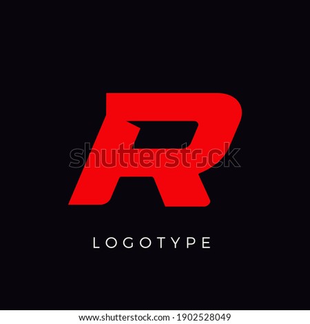 Speed letter R. Red race monogram logo. Italic bold racing style vector latin character. Letter for branding. Typeset design. Photo stock © 