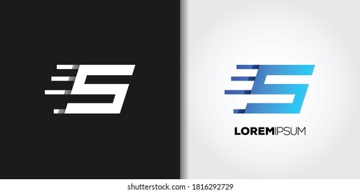 speed letter s logo template set vector