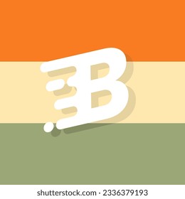 Speed letter vector design, logo, illustration of alphabet with shadow and colorful background