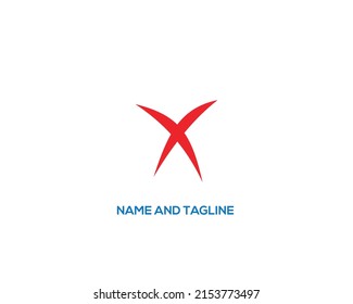 Speed letter X. Red race monogram logo. Italic bold racing style vector latin character. Letter for branding. Typeset design.