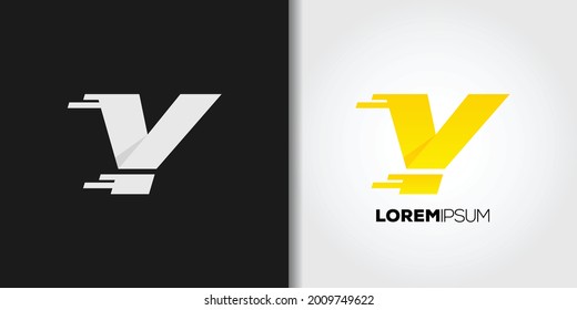 speed letter y logo template vector art