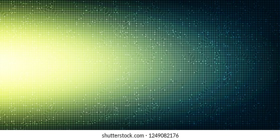 Speed Light Blue and Yellow Circuit Microchip Technology on Future Background,Hi-tech Digital and Communication Concept design.