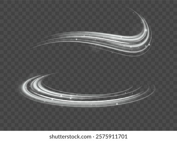 Speed of light concept background. Abstract background rotational border lines, png, effect, wave,neon,line. Neon stripes in the form of drill, turns and swirl. 