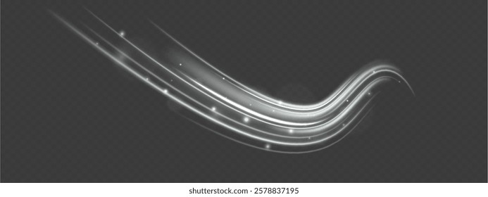 Speed of light concept background. Abstract background rotational border lines, png, effect, wave,neon,line. Neon stripes in the form of drill, turns and swirl. 