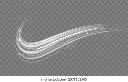 Speed of light concept background. Abstract background rotational border lines, png, effect, wave,neon,line. Neon stripes in the form of drill, turns and swirl. 