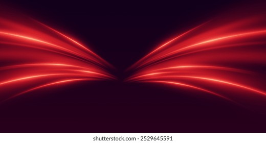 La velocidad de la luz y las líneas de movimiento de alta velocidad. Vector 
ilustración
