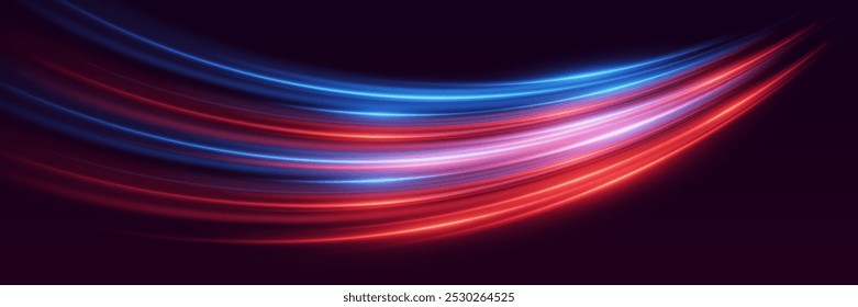 The speed of light and high-speed lines of motion. Vector 
illustration
