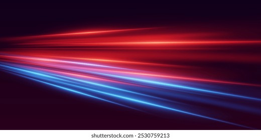 La velocidad de la luz y las líneas de movimiento de alta velocidad.