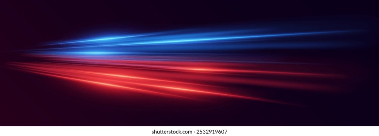 Die Geschwindigkeit des Lichts und Hochgeschwindigkeitslinien der Bewegung.