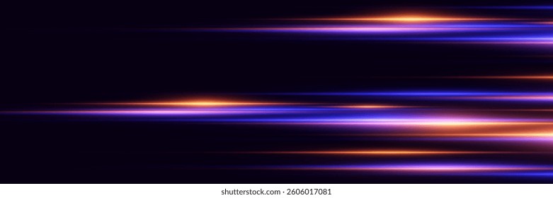 Speed ​​of light lines, trace of laser beam.