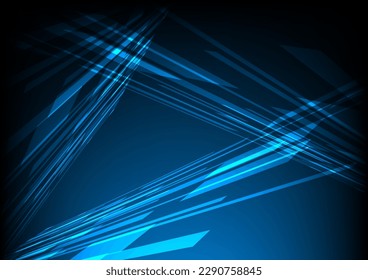 Speed light movement technology hitech modern background. Blue background futuristic. Cyber technology automotive
