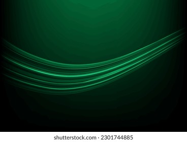 Speed light movement technology hitech modern background. Green abstract background automotive, data network futuristic. Wave line internet . banner, poster, cover template design 