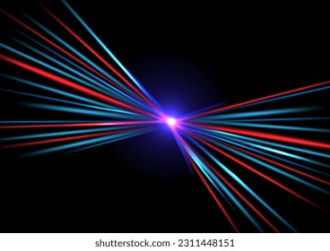 La tecnología de movimiento rápido de la luz influye en el fondo moderno. Fondo oscuro futurista. Efecto de carrera de línea. banner, afiche, portada