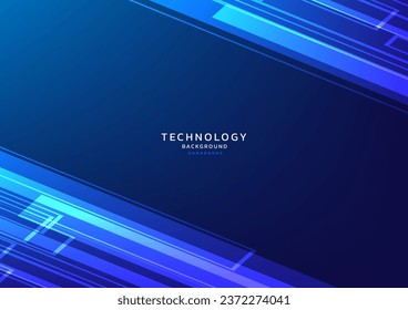 Speed light movement technology hitech modern background. Blue background futuristic frame. Effect line internet data. banner, poster, cover design	