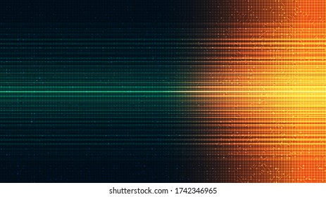 Speed Light on Green Technology Background,Digital and internet Concept design,Vector illustration.