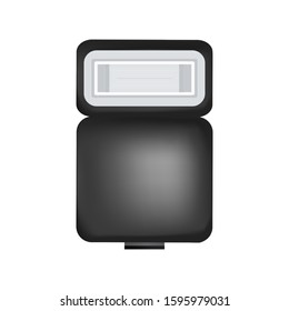 Speed Light for professional camera. Photographic equipment. Vector illustration.