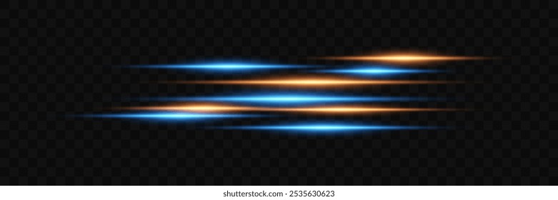 Velocidade ​de luz.Linhas de luz e flashes de raios.Efeito de luz ​ movimento para banners.Em um fundo transparente.