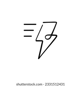 Speed Lightning Line Style Icon Design