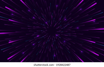 Speed lights abstract background. Fast movement hyper speed vector background. Motion lines abstract futuristic vector background.