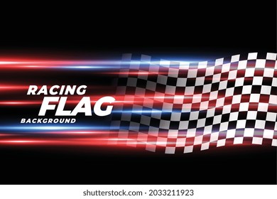 speed lights with checkered racing flag background