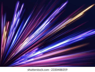 	
Fondo de movimiento de las luces de velocidad, paisaje urbano y carril en tokio desde el tren de velocidad. Ilustración de rayo claro, línea de rayas con luz azul.	
