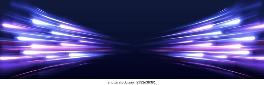 	
Geschwindigkeitslampen Motion Hintergrund, Stadtlandschaft und Schienenweg in Tokio aus dem Hochgeschwindigkeitszug. Illustration von Lichtstrahl, Streifen Linie mit blauem Licht.	
