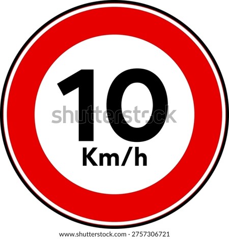 Speed Limit 10 kmh Traffic Sign Vector