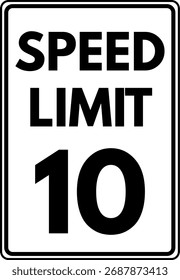 Limite de velocidade 10 mph sinal de trânsito