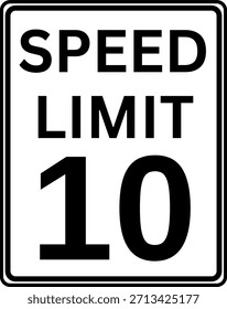 Limite de velocidade Vetor de sinal de tráfego de 10 mph