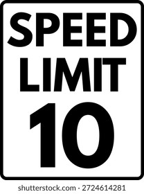 Límite de velocidad 10 mph Señal de tráfico, Límite de velocidad 10 Señal