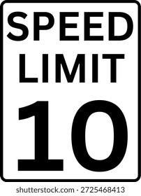 Límite de velocidad 10 mph señal de tráfico