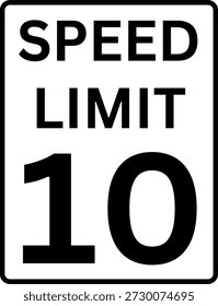 Límite de velocidad 10 mph Señal de tráfico Vector